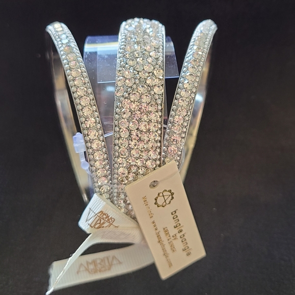 Amrita Singh Austrian Crystal & Silver Bangle Set - Picture 3 of 3